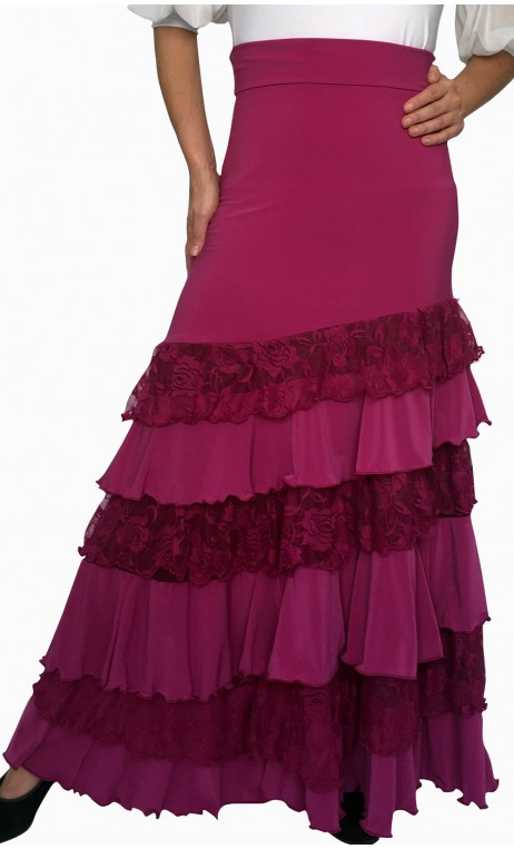 Flamenco Skirt Leonor 6 Ruffles w/ Lace