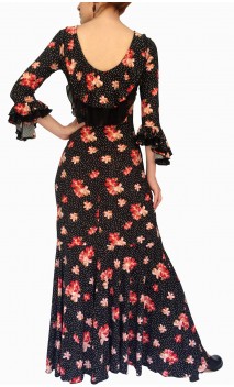 Vestido Flamenco Godet Vivian Floral