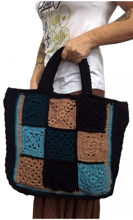 Colorful Crochet Square Bag