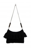 Black Crochet Bag w/Ruffle