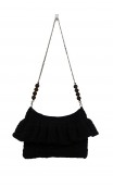 Bolso en Crochet Negra c/Volante