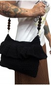 Bolso en Crochet Negra c/Volante