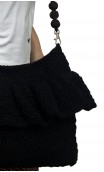 Black Crochet Bag w/Ruffle