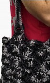 Grey Degradé & Black Crochet Bag