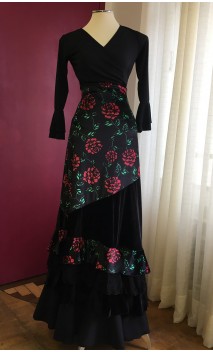 Black Velvet Flamenco Skirt