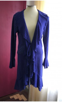 Blue Knit Lace Cardigan