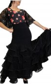 Black Lace Cádiz 6 Ruffles Flamenco Skirt
