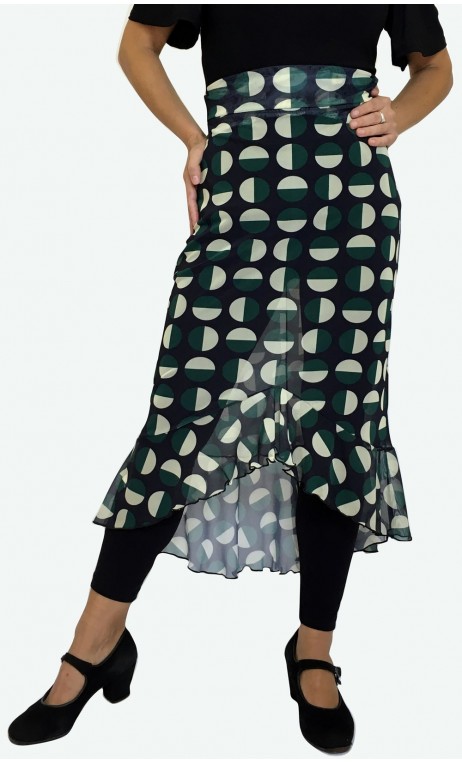 Midi Printed Tulle Skirt
