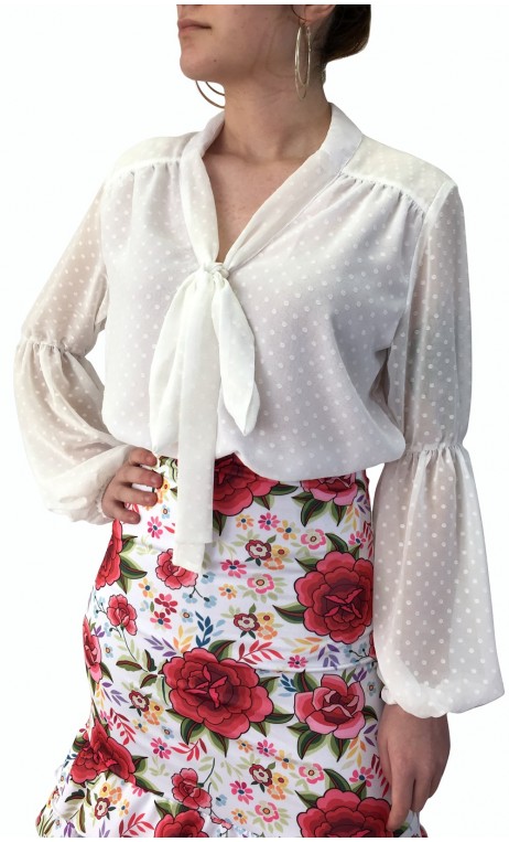 Camisa-Malla Flamenca Blanca