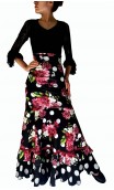 Angie Floral Flamenco Skirt