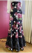 Black Floral Flamenco Skirt