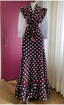 Brown Wrap Over Flamenco Skirt w/Scarf