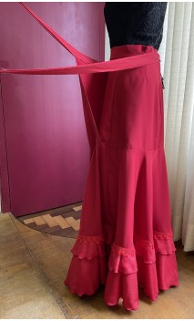 Falda Roja Flamenca Cruzada