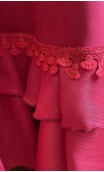 Red Wrap Over Flamenco Skirt