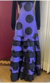 Purple w/ Polka-Dots 8 Ruffles Flamenco Skirt