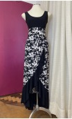Black w/White Floral Flamenco Skirt w/Ruffle