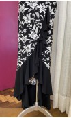 Black w/White Floral Flamenco Skirt w/Ruffle