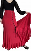 Janis Flamenco Skirt with Eyelets and Satin Tape Detail