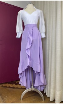 Lilac Wrap Over Flamenco Skirt