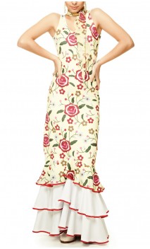 Gitana Long-Dress 3 Ruffles Yellow