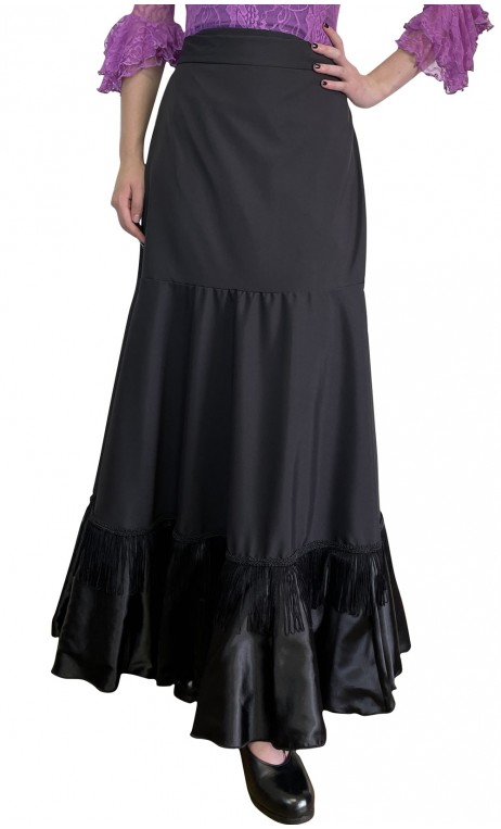 Antonella Wrap Over Flamenco Skirt w/Fringe