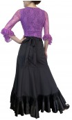 Antonella Wrap Over Flamenco Skirt w/Fringe