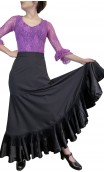 Antonella Wrap Over Flamenco Skirt w/Fringe