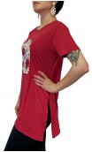 Red T-shirt with Applied Print