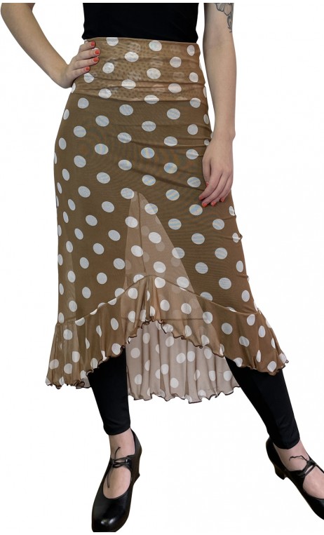 Midi Polka-dots Tulle Skirt