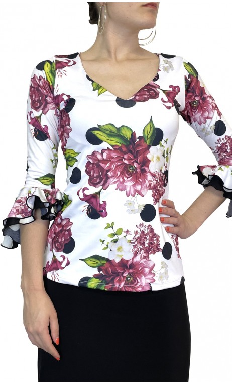 Blusa Angie Estampada c/ Manga 3/4