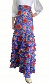 Letizia Floral 8 Ruffles Flamenco Skirt