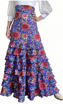 Letizia Floral 8 Ruffles Flamenco Skirt