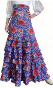 Saia Flamenca Letizia Floral 8 Babados